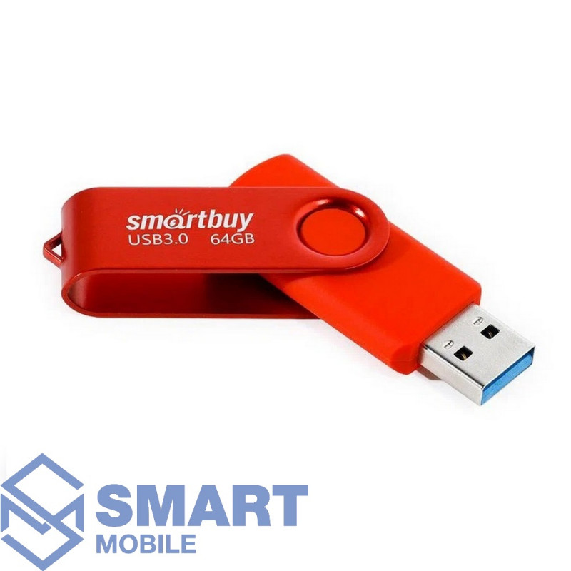 USB флеш-накопитель 64GB Smartbuy Twist USB 3.0/3.1 (красный) (SB064GB3TWR)